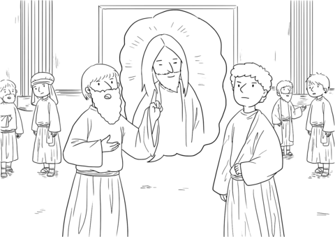 Acts 4 18 20 Peter And John Preach Coloring Page